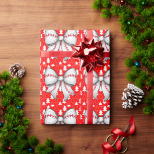 Baseball Christmas themed for Player Wrapping Paper