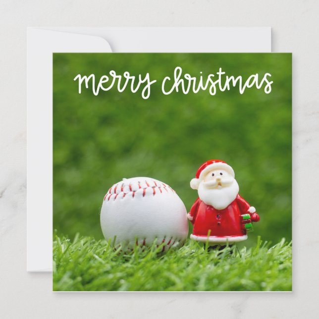 Baseball Christmas themed  Holiday Card (Front)