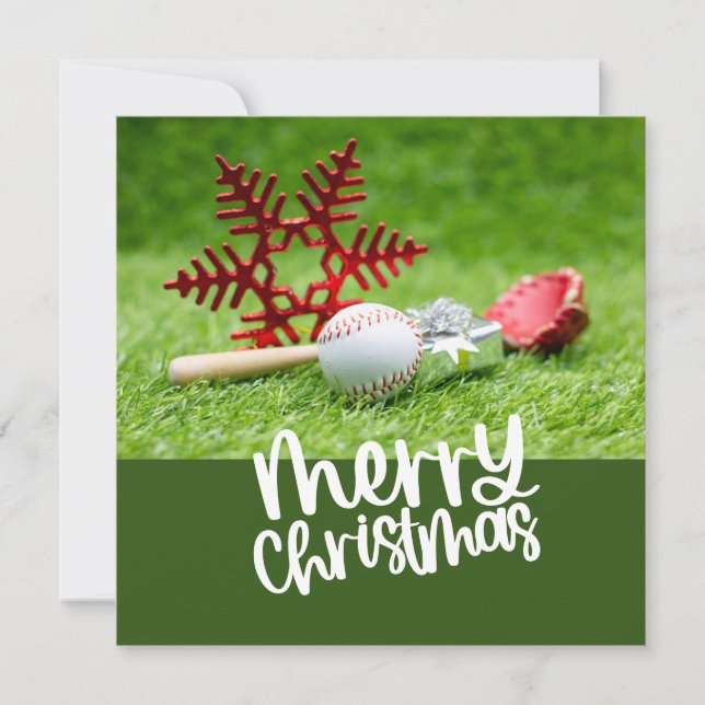Baseball Christmas themed  Holiday Card (Front)