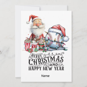 Baseball Christmas themed  Holiday Card