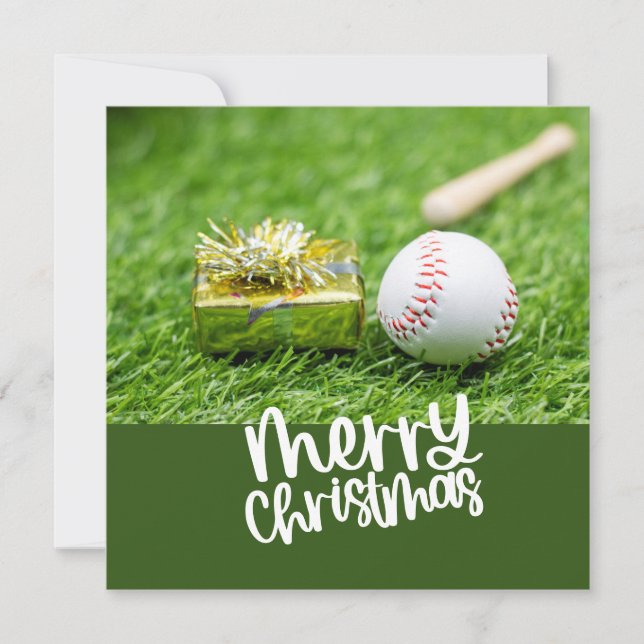 Baseball Christmas themed  Holiday Card (Front)