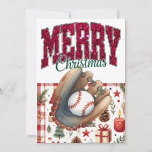 Baseball Christmas themed Holiday Card