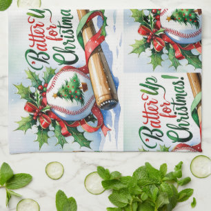 Baseball Christmas themed Kitchen Towel