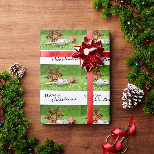 Baseball Christmas Themed  Wrapping Paper (Holiday Gift)