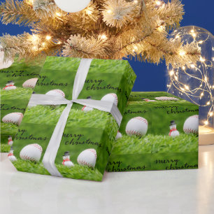 Baseball Christmas Themed Wrapping Paper
