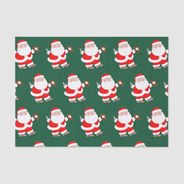 Baseball Christmas Tissue Paper (Front)