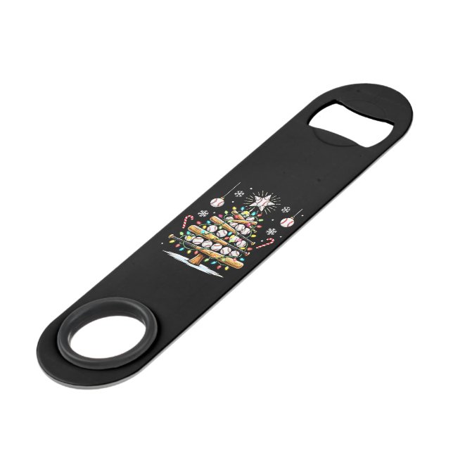 Baseball Christmas Tree Bar Key (Front Angled)