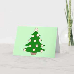 Baseball Christmas Tree Holiday Card