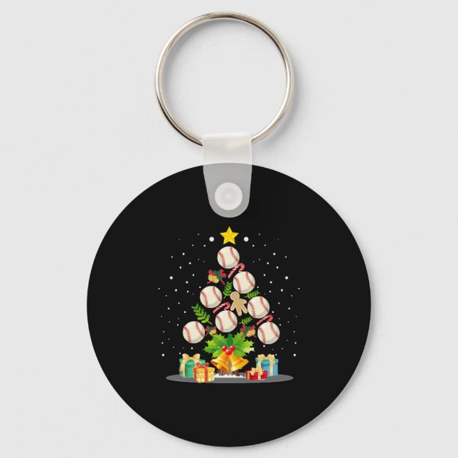 baseball christmas tree keychain (Front)