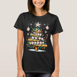 Baseball Christmas Tree Lights  T-Shirt