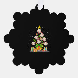 baseball christmas tree ornament card