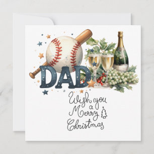 Baseball Christmas with gifts and ball Holiday Card