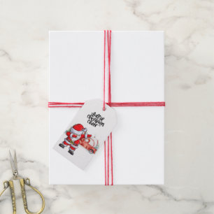 Baseball Christmas with Santa Claus and Snowman Gift Tags