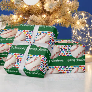Baseball Christmas Wrapping Paper