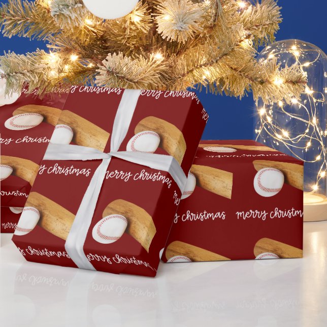 Baseball Christmas  Wrapping Paper (Holidays)