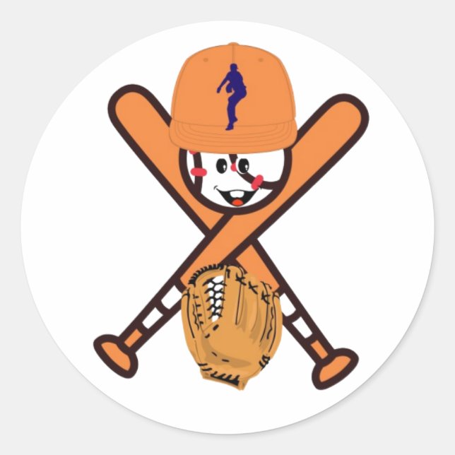 BASEBALL CLASSIC ROUND STICKER (Front)