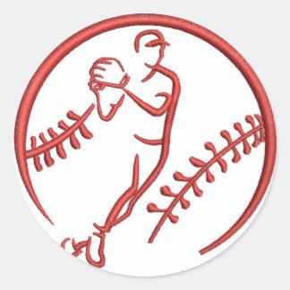 baseball classic round sticker