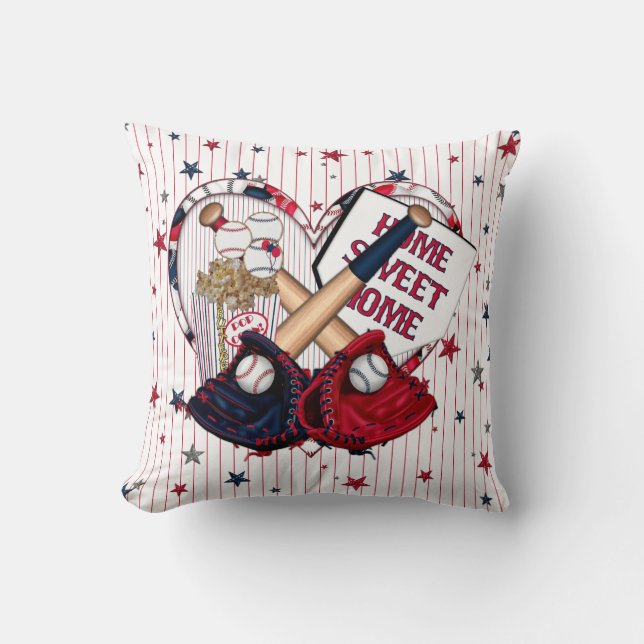Baseball Cluster 01-Square Throw Pillow (Front)