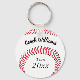 Baseball Coach Add Name, Team and Year Keychain