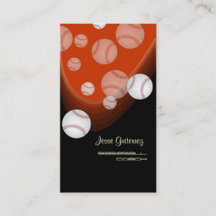Baseball coach business cards