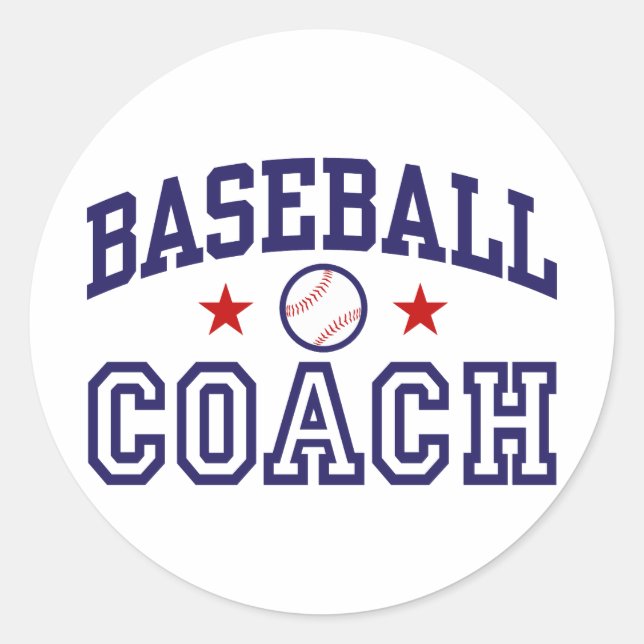 Baseball Coach Classic Round Sticker (Front)