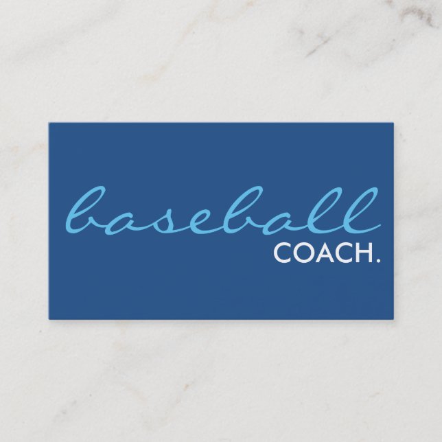 baseball coach. (colour customizable) business card (Front)