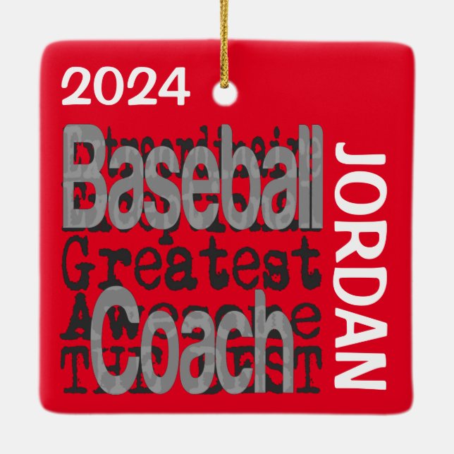 Baseball Coach Extraordinaire CUSTOM Ceramic Ornament (Back)