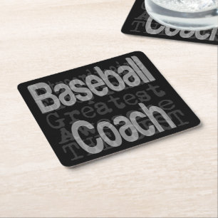 Baseball Coach Extraordinaire Square Paper Coaster