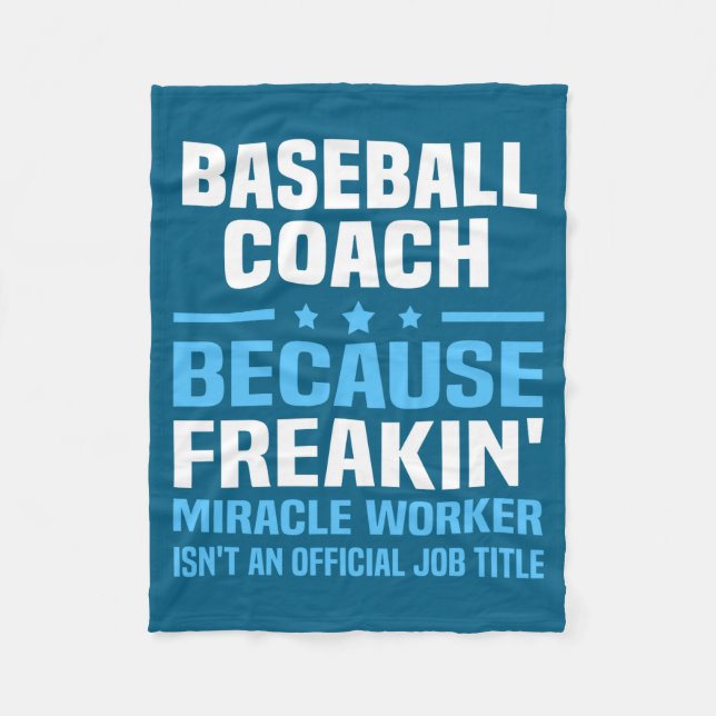 Baseball Coach Fleece Blanket (Front)