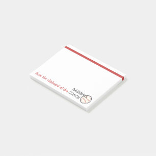 Baseball Coach Funny Sports Themed Clipboard of Post-it Notes