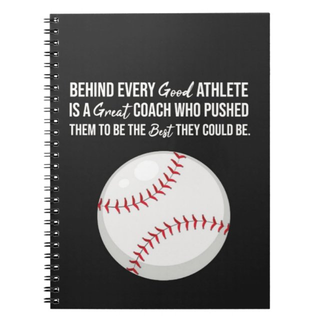 Baseball Coach Gifts Thank You Best Ever Keepsake Notebook (Front)