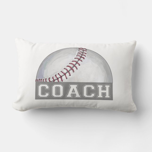Baseball Coach Lumbar Pillow (Front)