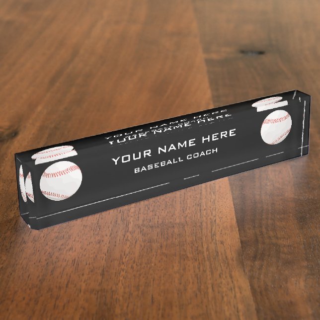 Baseball Coach Nameplate (Side)