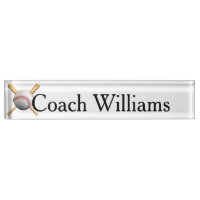 Baseball Coach Nameplate for desk