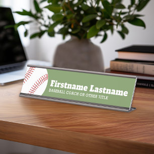 Baseball Coach or Teacher - Modern Drawing Desk Name Plate