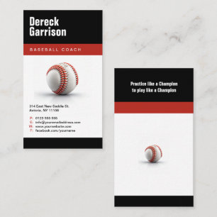 Baseball Coach   Player Photo Business Card