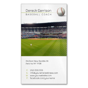 Baseball Coach   Player Photo Magnetic Business Card