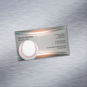 Baseball Coach   Professional Magnetic Business Card