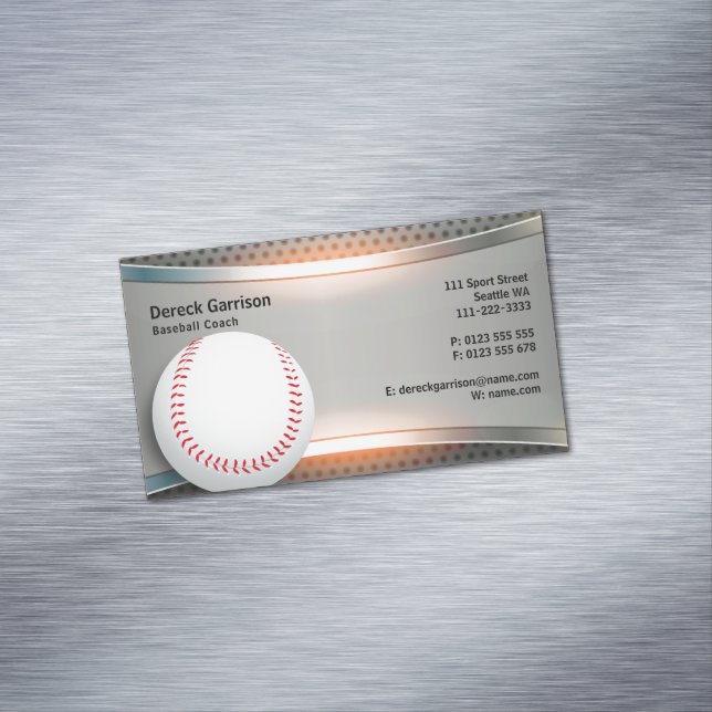 Baseball Coach | Professional Magnetic Business Card (In Situ)