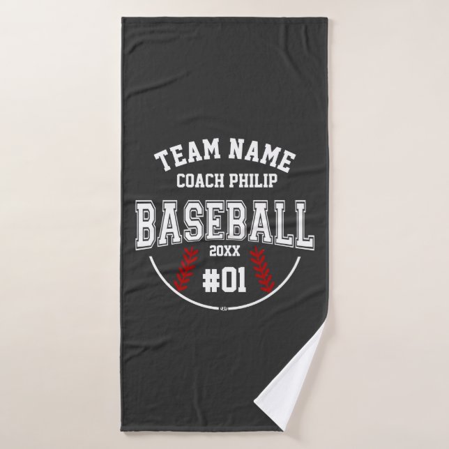 Baseball coach team Mom player thank you gift Bath Towel (Bath Towel)