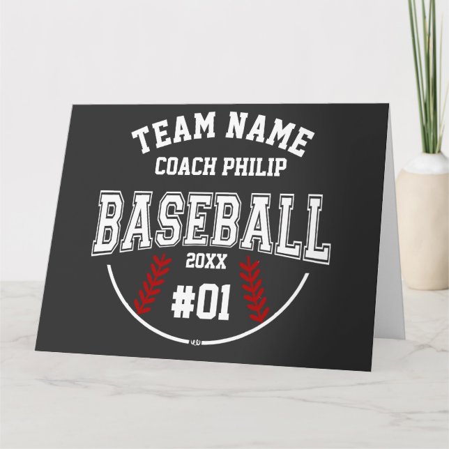 Baseball coach team Mom player thank you gift Card (Front)