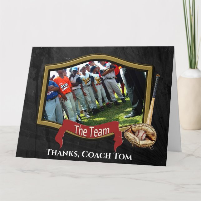 Baseball Coach Thank You Card (Front)