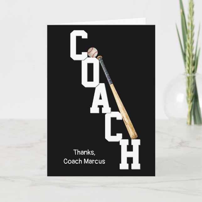 Baseball Coach Thank You Card (Front)