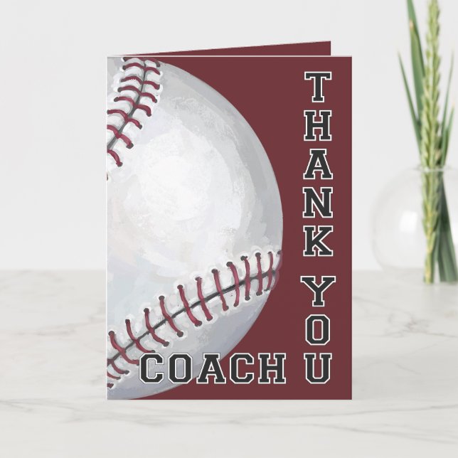 Baseball Coach Thank You Card (Front)