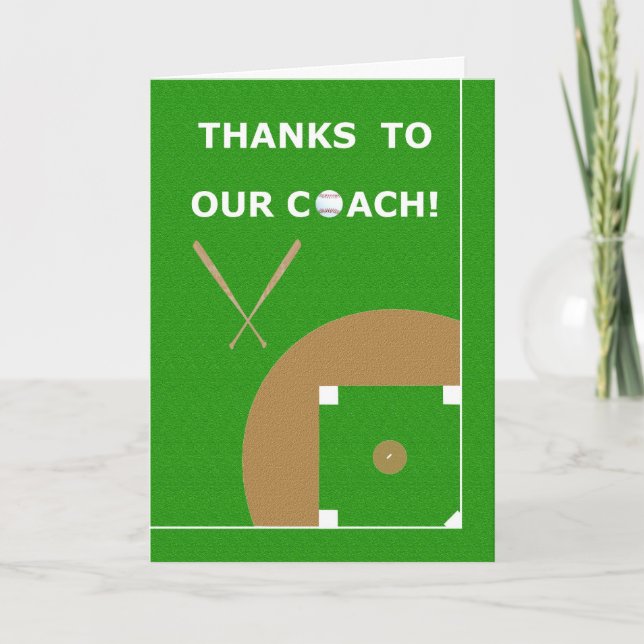 Baseball Coach Thank You Cards and Gifts (Front)