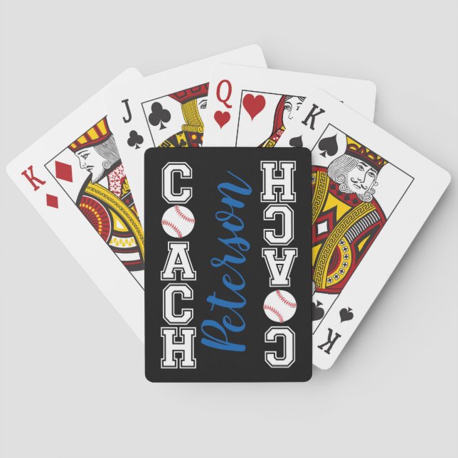 Baseball coach thank you gift - batter up! playing cards (Back)