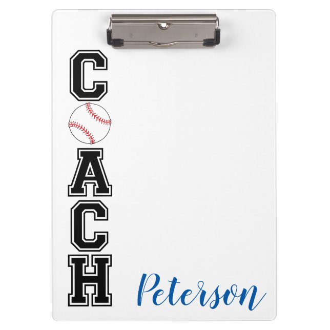 Baseball coach thank you gift clip board! clipboard (Front)