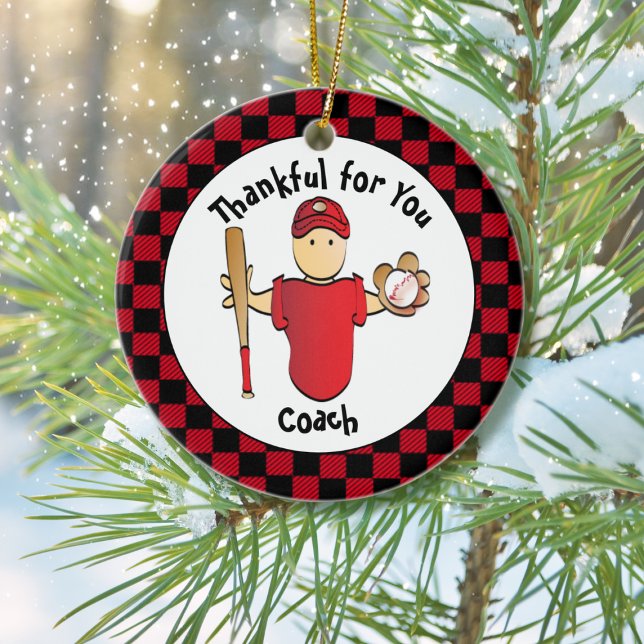 Baseball Coach Thank You Gift Idea  Ceramic Ornament (Creator Uploaded)