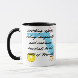 Baseball, coffee and donuts in Florida Mug