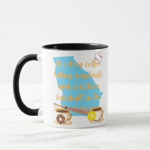 Baseball, coffee and donuts in Georgia Mug